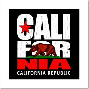 California Republic (vintage distressed look) Posters and Art